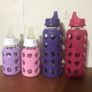 LIFEFACTORY Silicone-Guard Glass Baby Bottles